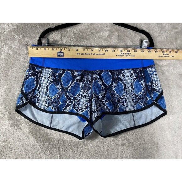 Lululemon Speed Shorts Size 8 | Blue Snake Print | Rare & Trendy - Picture 14 of 16